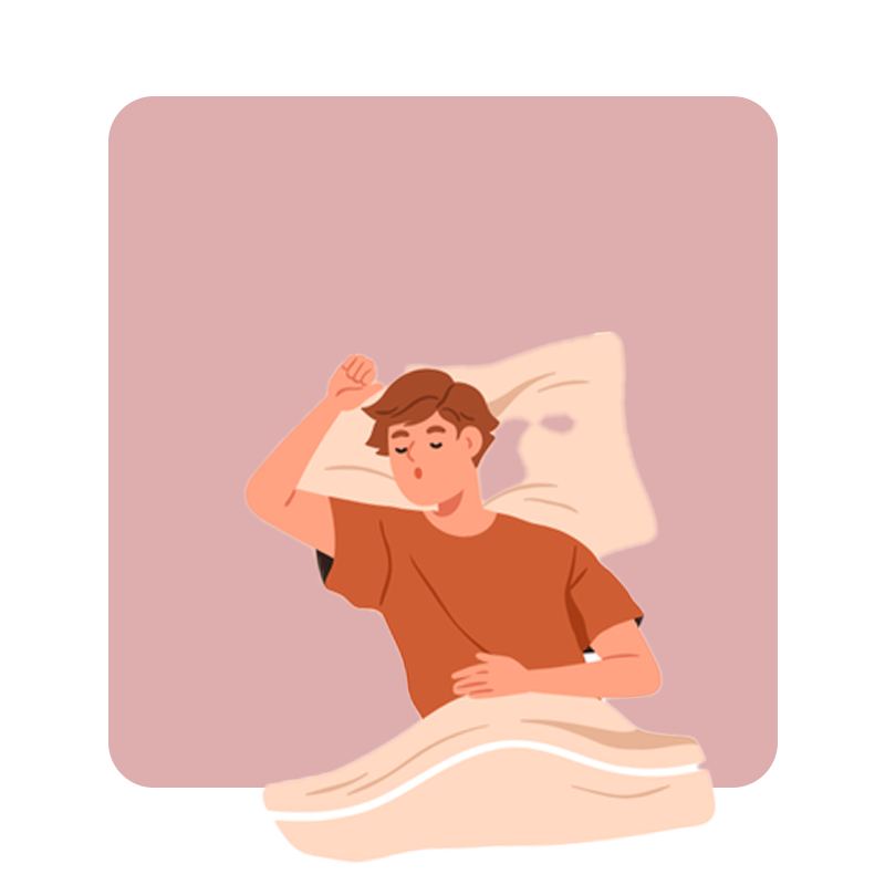 graphic of person sleeping on comfortable pillow from Kreative Pillows & Cushions