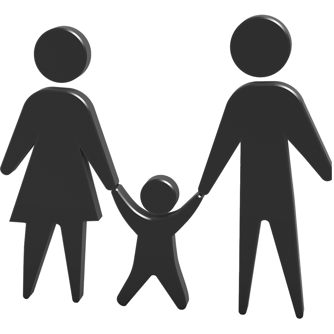 graphic of a 3 person family