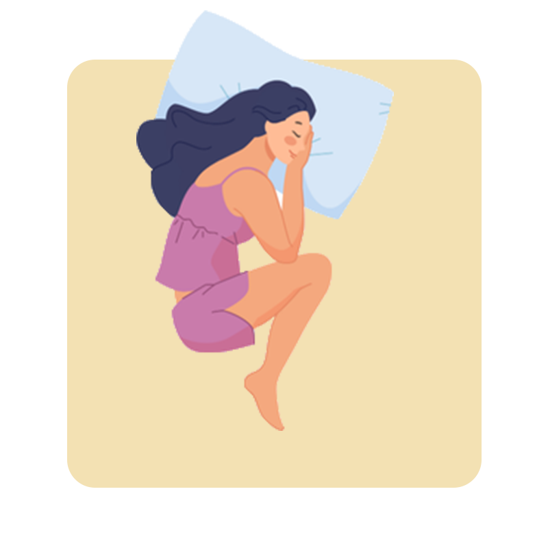 graphic of female sleeping on her side